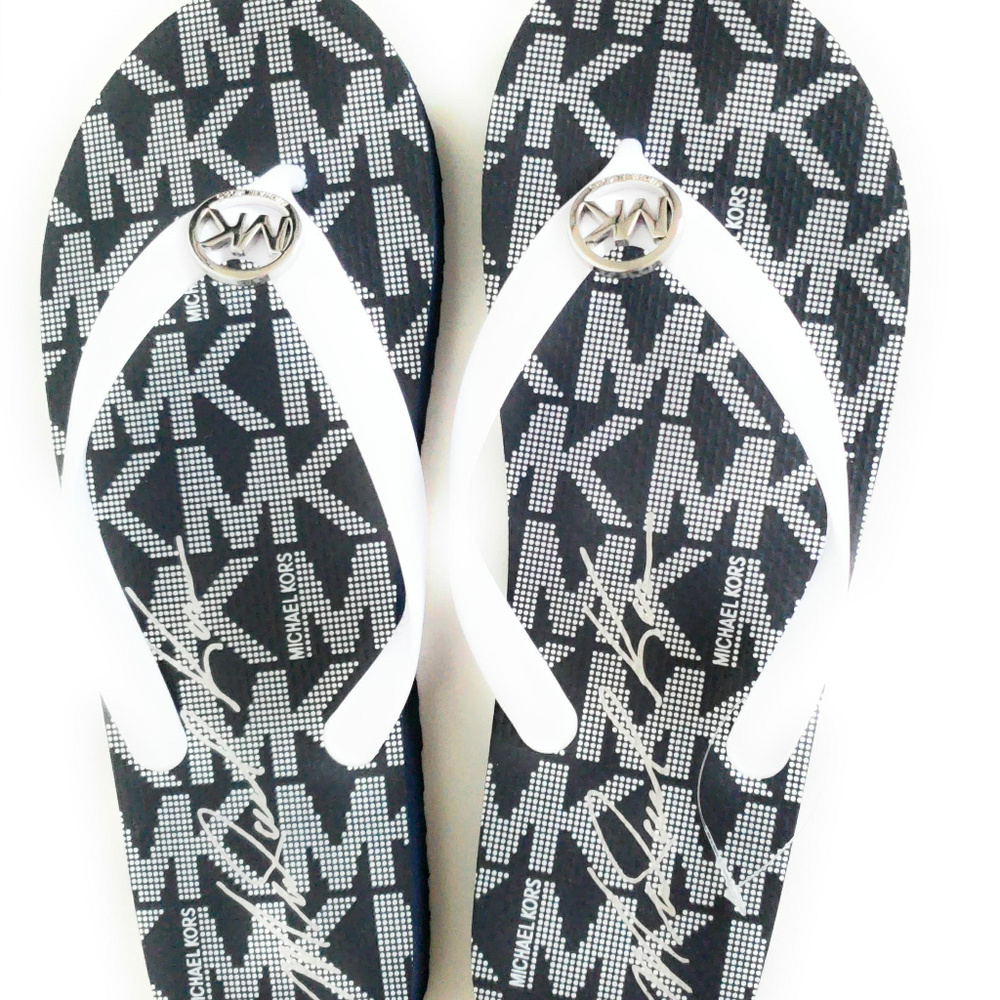Michael Kors Jet Set PVC Logo Women's Flip Flops